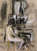 Edouard Vuillard Nude front of the fireplace oil painting artist